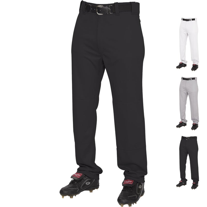 Rawlings | YBP31SR Baseball Pants | Semi-Relaxed Fit | Black | Youth Large